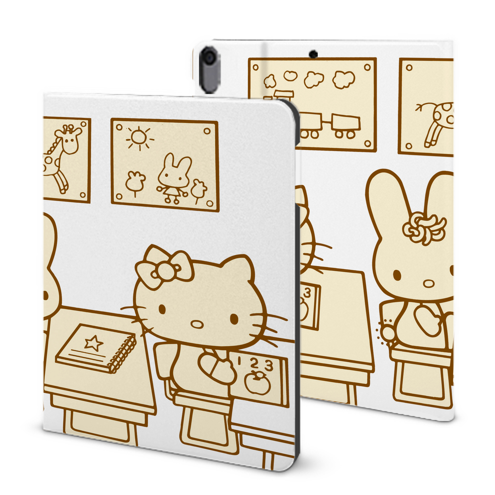 （画像用） Hello Kitty ハローキティ IPad ケース ブック型 PUレザー TPU 耐衝撃 軽量 薄型 ペン収納なし 全面保護 IPad 各モデル対応